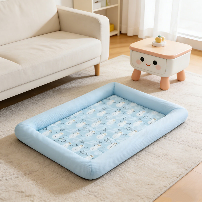 Tapis de refroidissement 19,7 x 15,8 x 3,2 po pour animaux de compagnie Summer Pet, Bleu clair