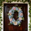 Simulation pivoine hortensia bleu porte d'entrée couronne, pour décor de fenêtre de fête de mariage intérieur intérieur fête de mariage