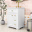 Meuble-lavabo compact compact avec lavabo en céramique lisse, charnières à fermeture en douceur et grand espace de rangement-121607018