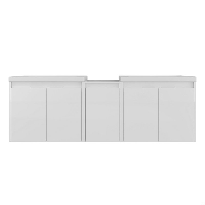 Meuble-lavabo de 60 po avec lavabo, portes à fermeture douce et armoire à 1 côté, montage flottant