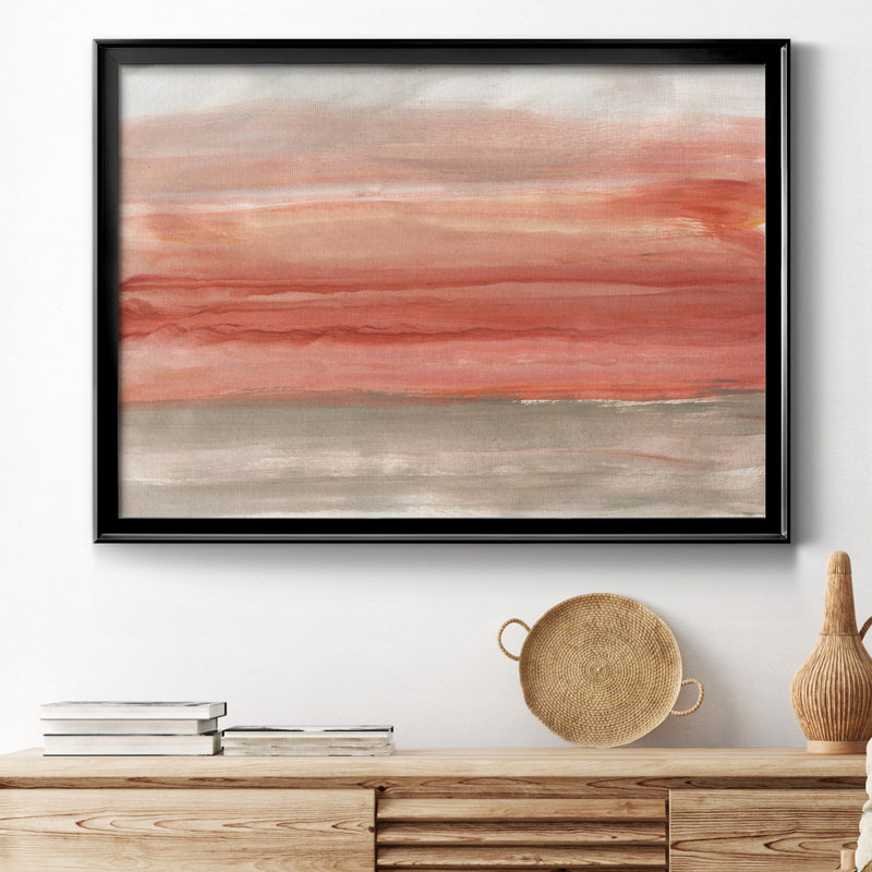 Ciel Oasis - peinture encadrée, H 26,5 po x l 36,5 po x P 1,5 po, Toile avec cadre noir, Pas de tapis