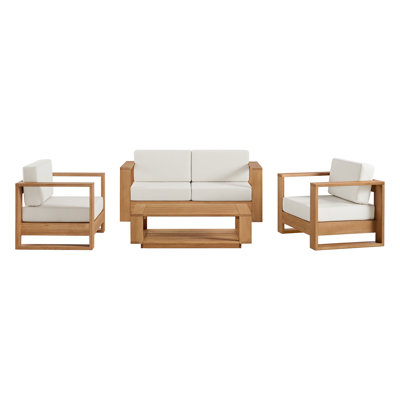 Shay 4 Piece Outdoor Set In Oiled Eucalyptus