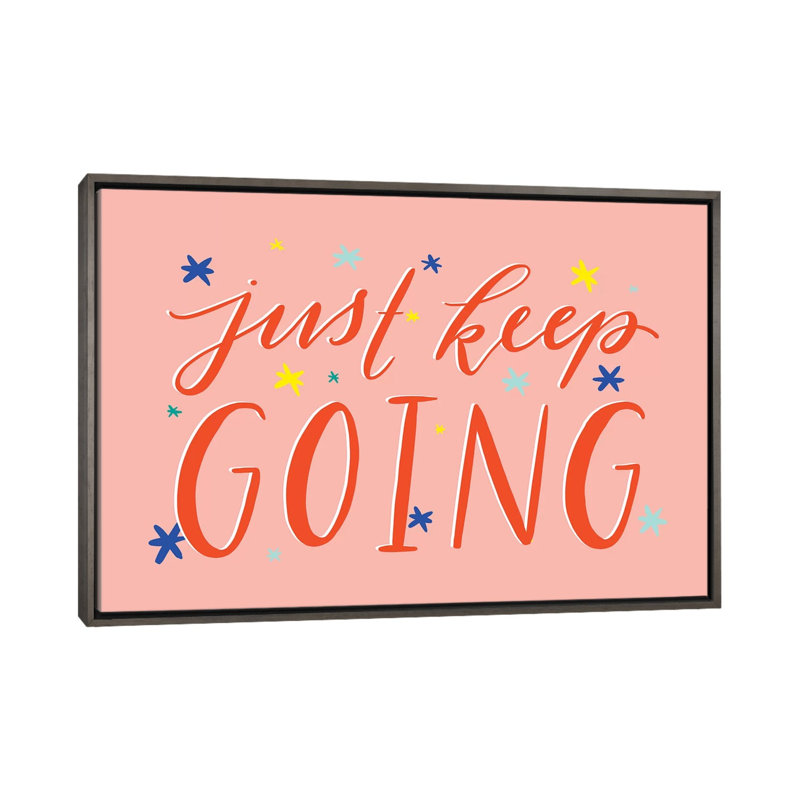 Just Just Going par Richelle Garn - reproduction d'art textuel, H 40 po x l 60 po x 1,5 po, Toile avec cadre gris, Aucun mat