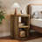 Round Fluted End Table, Farmhouse Round Side Table with 3-Tier Storage Shelves, Circle Bedside Nightstand