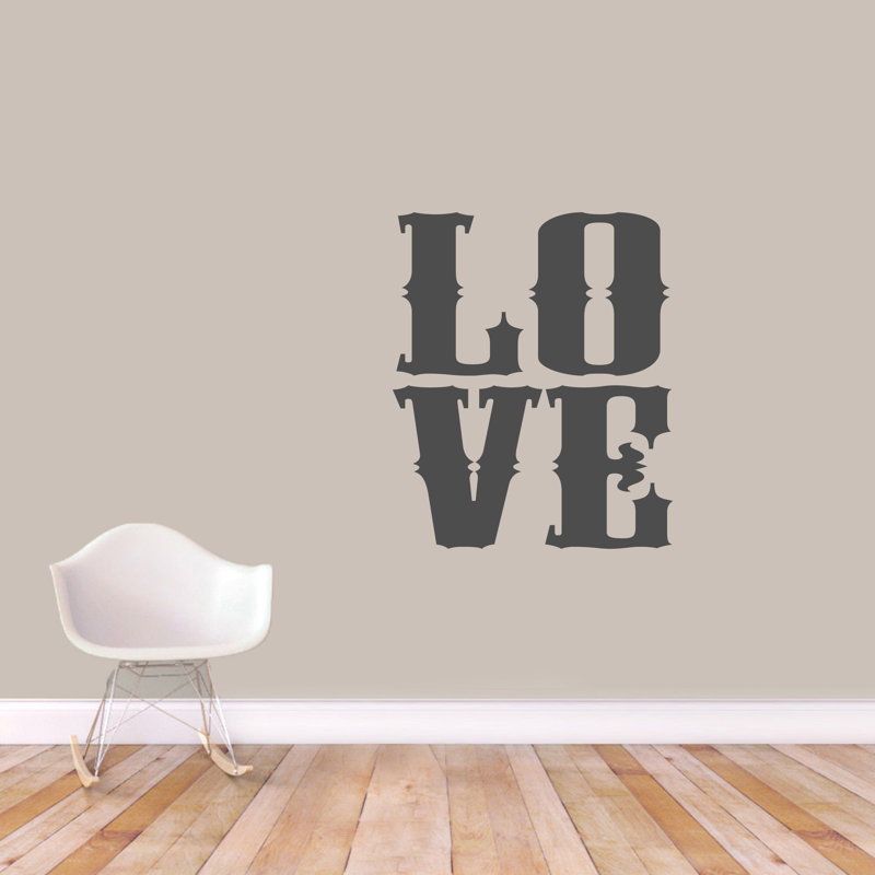 Décalcomanie murale love Artrip, Gris foncé