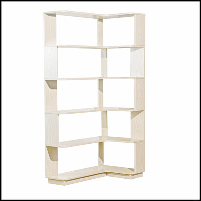 90cm Extended Freestanding Corner Bookshelf with Anti-Drop Panel and Anti-Tipping Device, Perfect for Living Room, Bedroom, Home Office