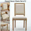 Chaises de salle à manger de style français Louis, chaise d'appoint à structure en bois d'hévéa massif avec dossier carré (ensemble de 2)-621478897