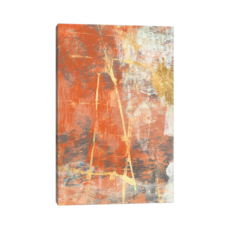 Terre Cotta Lace II by Jennifer Goldberger - Wrapped Canvas Painting, 20.32 cm H x 30.48 cm W