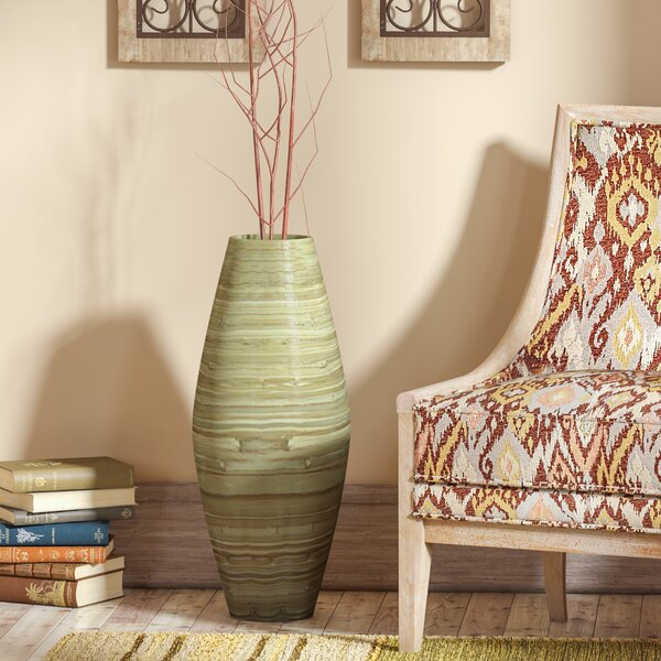 World Menagerie Teebar Handmade Wood Floor Vase & Reviews | Wayfair