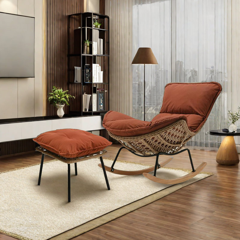 PE alloy woven rocking chair