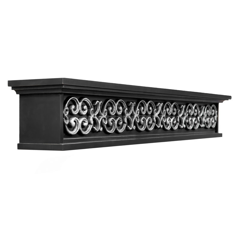 Manteau de cheminée Altovise, Noir satiné, 48"