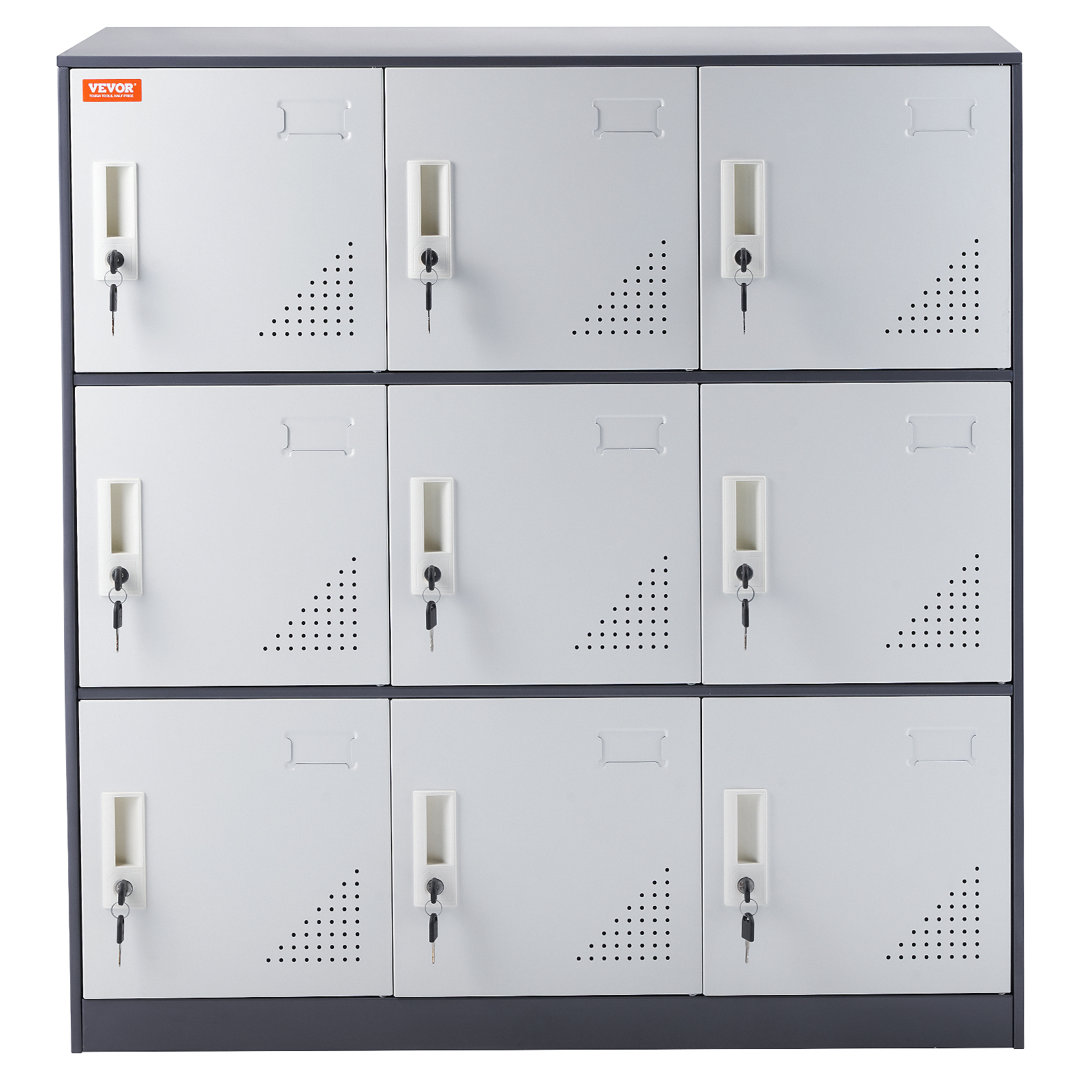 Metal 3 - Tier 35.4'' Employee Locker with Built In Key Lock VEVOR 