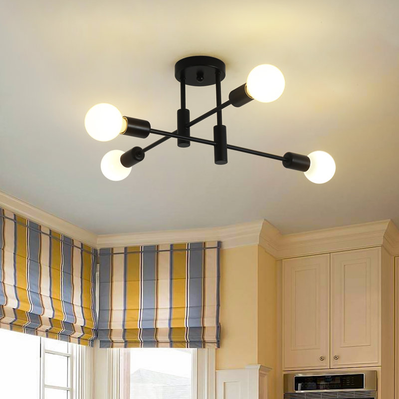 Coblitz 4 - Light Dimmable Sputnik Sphere Chandelier, Black