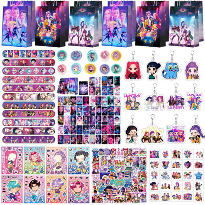 Kpop Demon Hunters Party Favors for Kids, 227 Pcs Kpop Demon Hunters Birthday Party Decorations Set