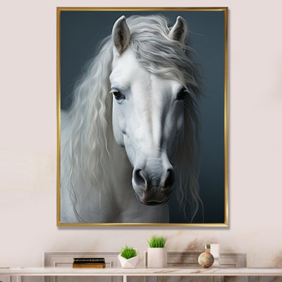 Kendallyn " White Horse Crisp Monochrome "