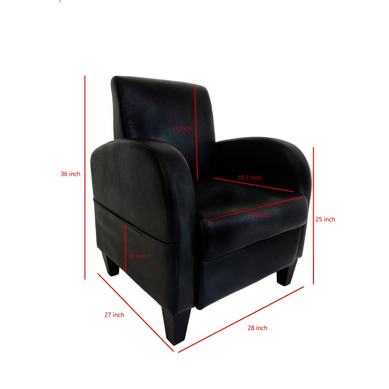 Fauteuil club Auburn, Similicuir noir