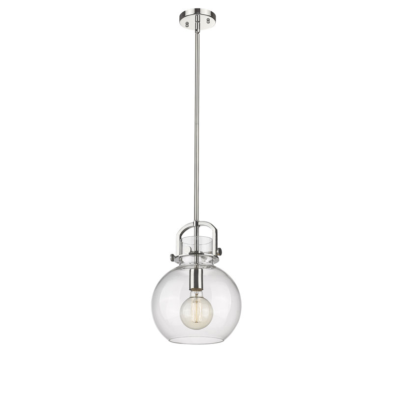 Luminaire suspendu à 1 tige Sligo, Clair, Nickel poli, H 13,38 po x l 10 po x P 10 po
