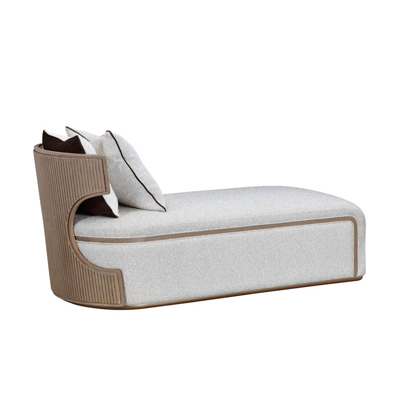 West Kensington Chaise - Buff/Seal Salt Caramel, Medium Yellow Wood