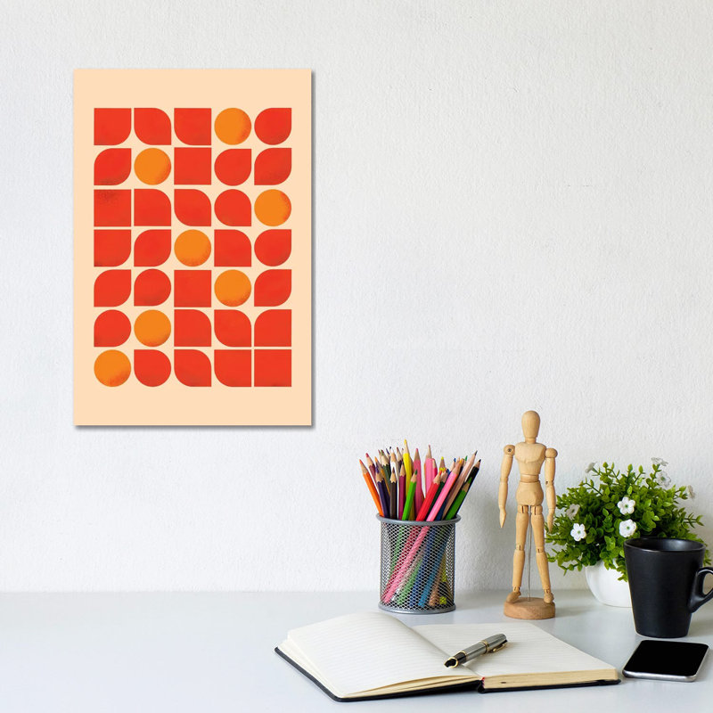 Fun Mid Century Geometry by Show Me Mars - Gallery-Wrapped Canvas Giclée on Canvas, Canvas, 20.32 cm H x 30.48 cm W
