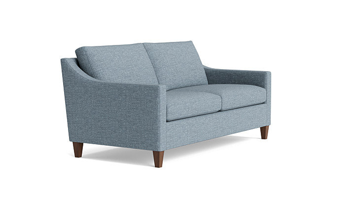 Vera Loveseat (70"), Walnut Finish (Angled), Performance Weave - Carrot