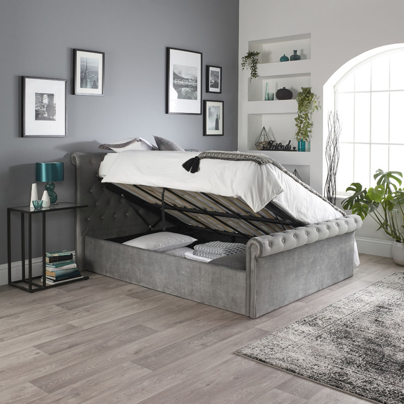 Javin Upholstered Ottoman Storage Bed, Small Double (4')