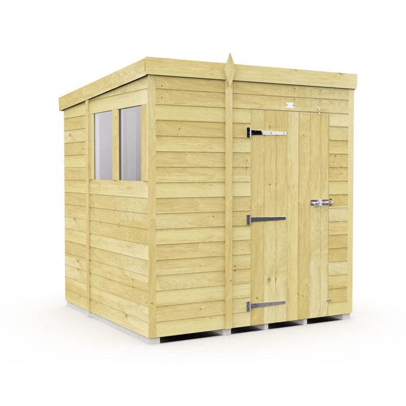 6ft x 6ft Pent Shed - Single Door with Windows
