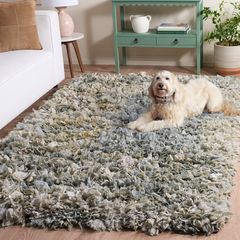 Orris Shag Hand Loomed Performance Solid Color Rug, Rectangle 8' x 10'