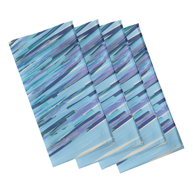 Vernice Polyester Abstract Square Napkin, Blue