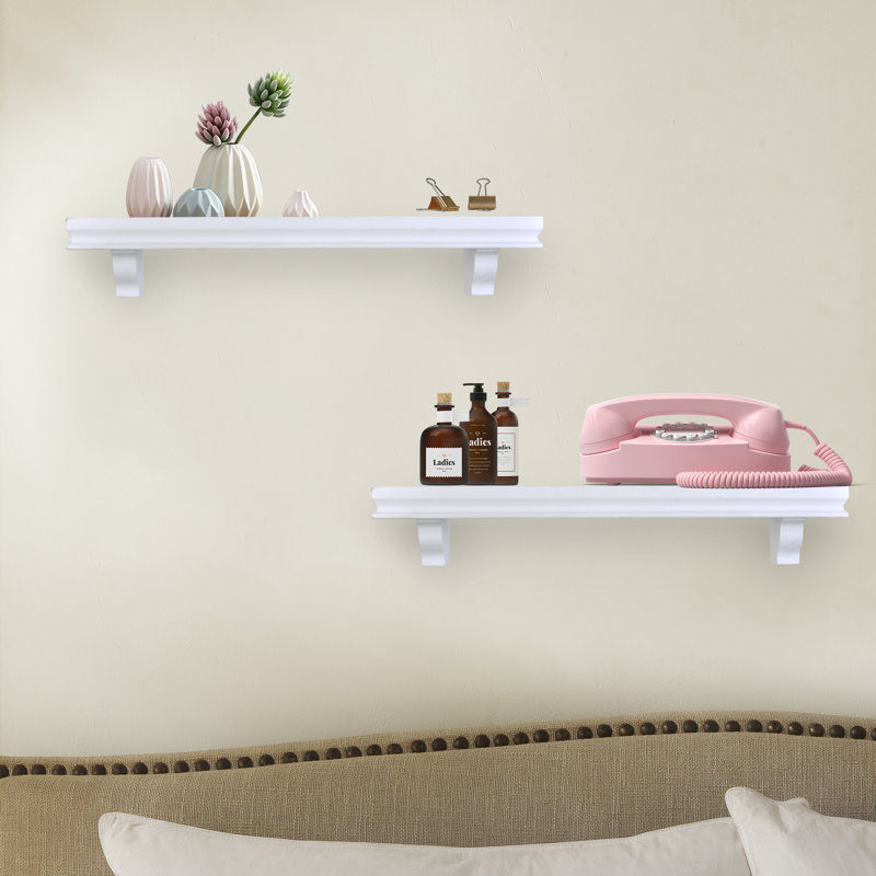 Dov 2 Piece 24" Display Ledge Accent Shelf, White
