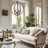 4-Light Globe Orb Wood Chandelier