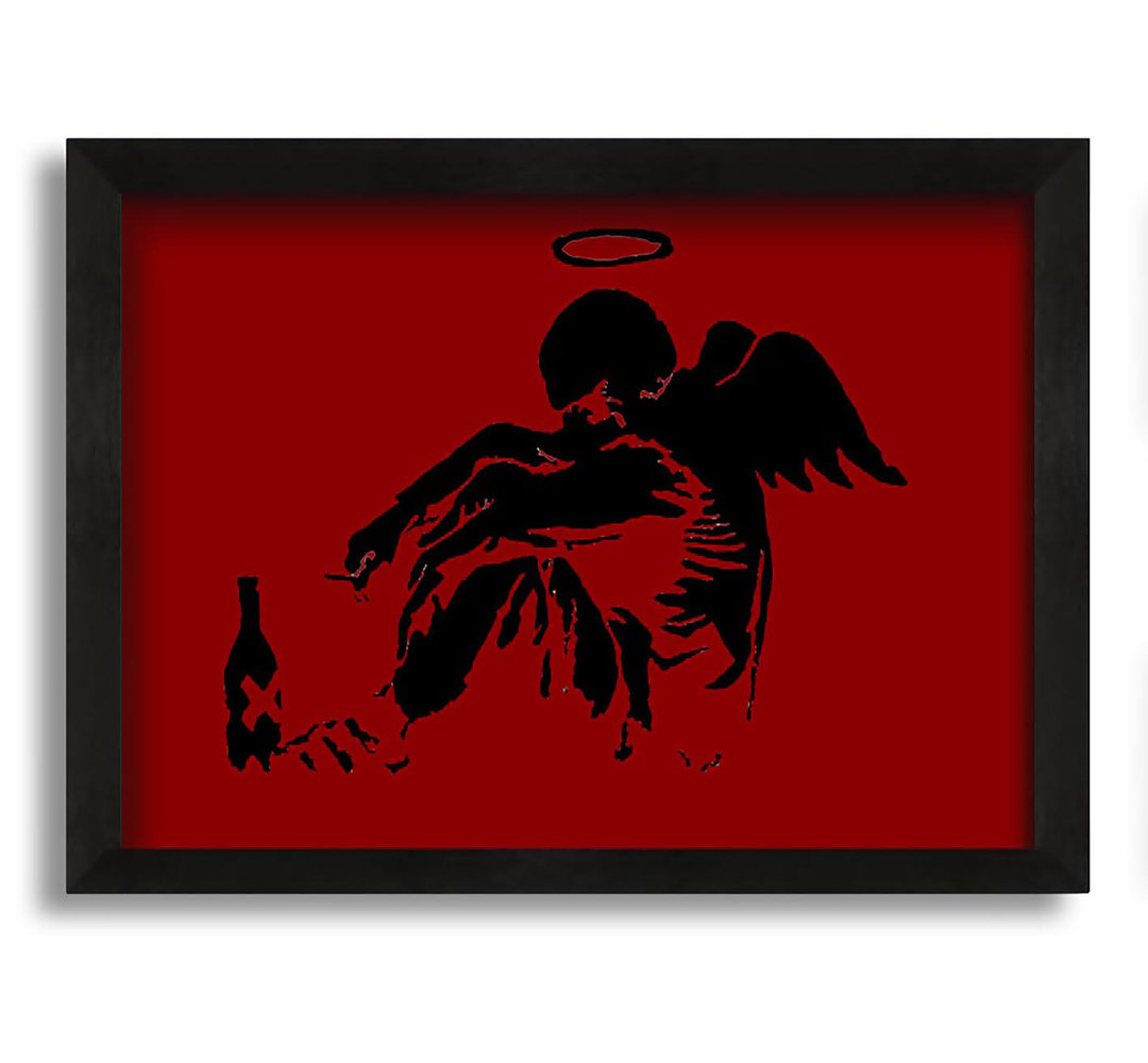 Gerahmtes Leinwandbild Fallen Angel in Rot