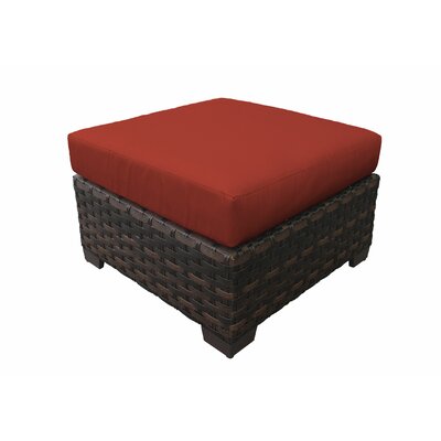 River Brook Ottoman with Cushion -  kathy ireland Homes & Gardens by TK Classics, KI043B-O-TERRACOTTA