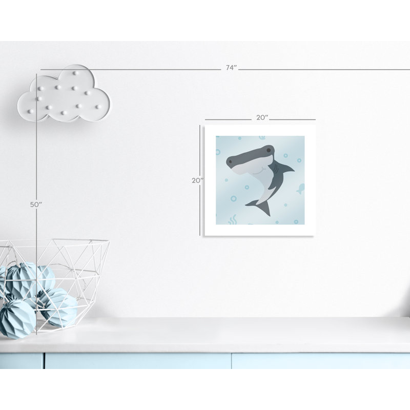Impression sur papier Happy Hammerhead, H 20 po x l 20 po x P 1 po, Papier