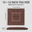 Lot de 44 dalles de terrasse emboîtables 30 x 30 cm, revêtement de sol en polypropylène (PP) à monter soi-même, protection de sol robuste pour l'intérieur et l'extérieur (piscine, jardin, porche), installation facile par simple emboîtement, brun