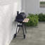 Rick Large Charcoal Barbecue Grill with Offset Smoker, Black