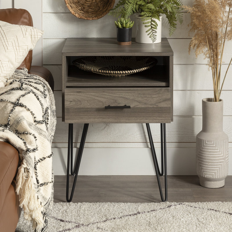 Amryis End Table, Slate Grey