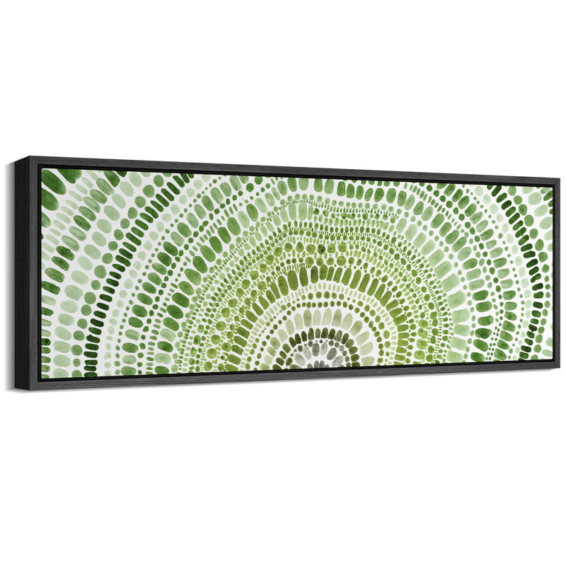 «Green Wood Tree Ring», reproduction d'art sur toile encadrée géométrique abstraite moderne, H 20 po x l 60 po