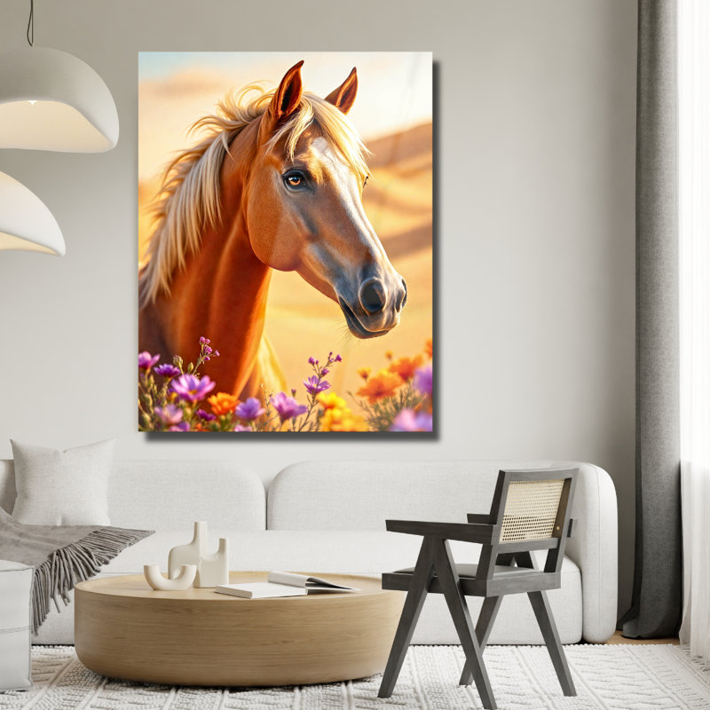 Art mural cheval en verre trempé, H 12 po x l 8 po