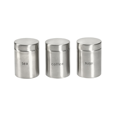 Prep and Tools Basic Essentials 3 piece Stainless Steel Canister Set