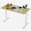 Bureau d'étude réglable 60 x 120 cm, réglage de la hauteur à manivelle, cadre blanc avec plateau en bois naturel - Bureau multifonctionnel pour enfants et adultes-2103889562