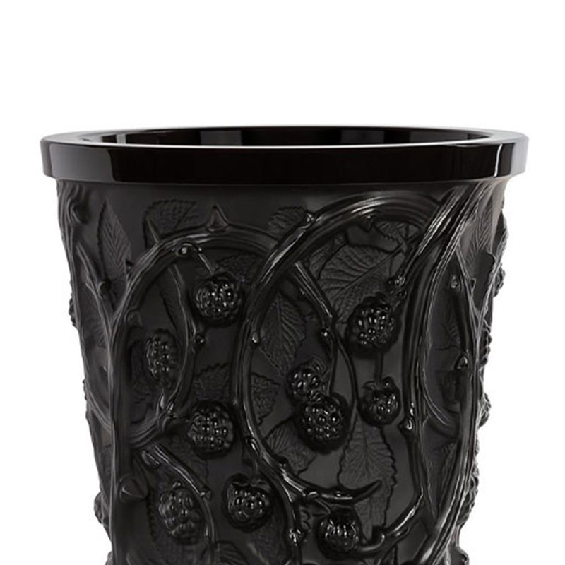 Mûres Handcrafted Crystal Table Vase, Black