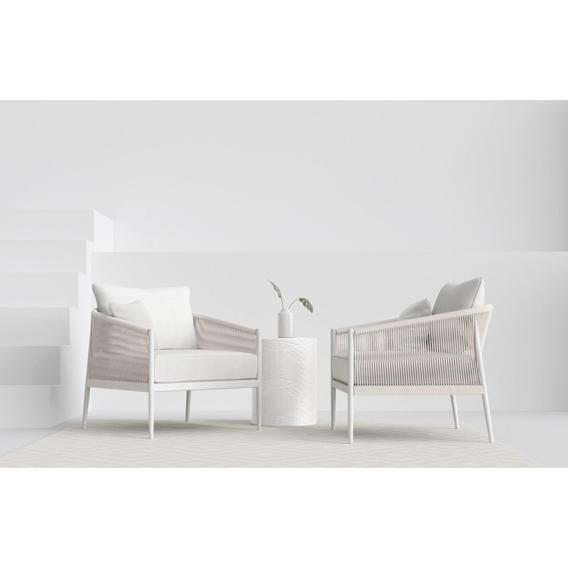 Catalina Patio Chair with Cushions, Sand Frame/Cloud Cushion