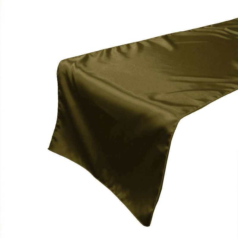 Karisha Rectangle Polyester Table Runnner, 108" x 24", Olive