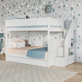 Keaire Staircase Bunk Bed with Storage Drawer and Twin Trundle