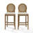 Jacolyn 2-piece Upholstered Cane-back Counter Stool Set