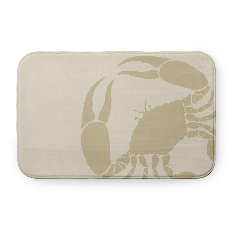 Tapis de bain Crab Dip, L 17 po x L 24 po, Brun clair