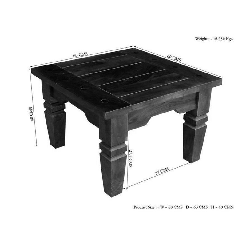 Oxford Solid Wood Four Leg Coffee Table, 40cm H x 60cm L x 60cm W, Nougat