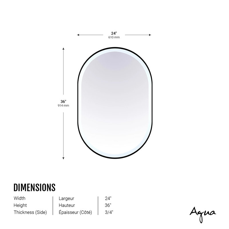 Miroir mural, Noir mat