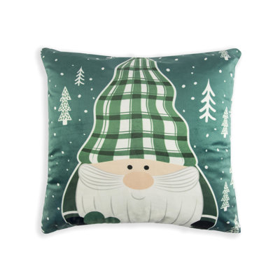 Green Winter Abstract Cotton Throw Pillow