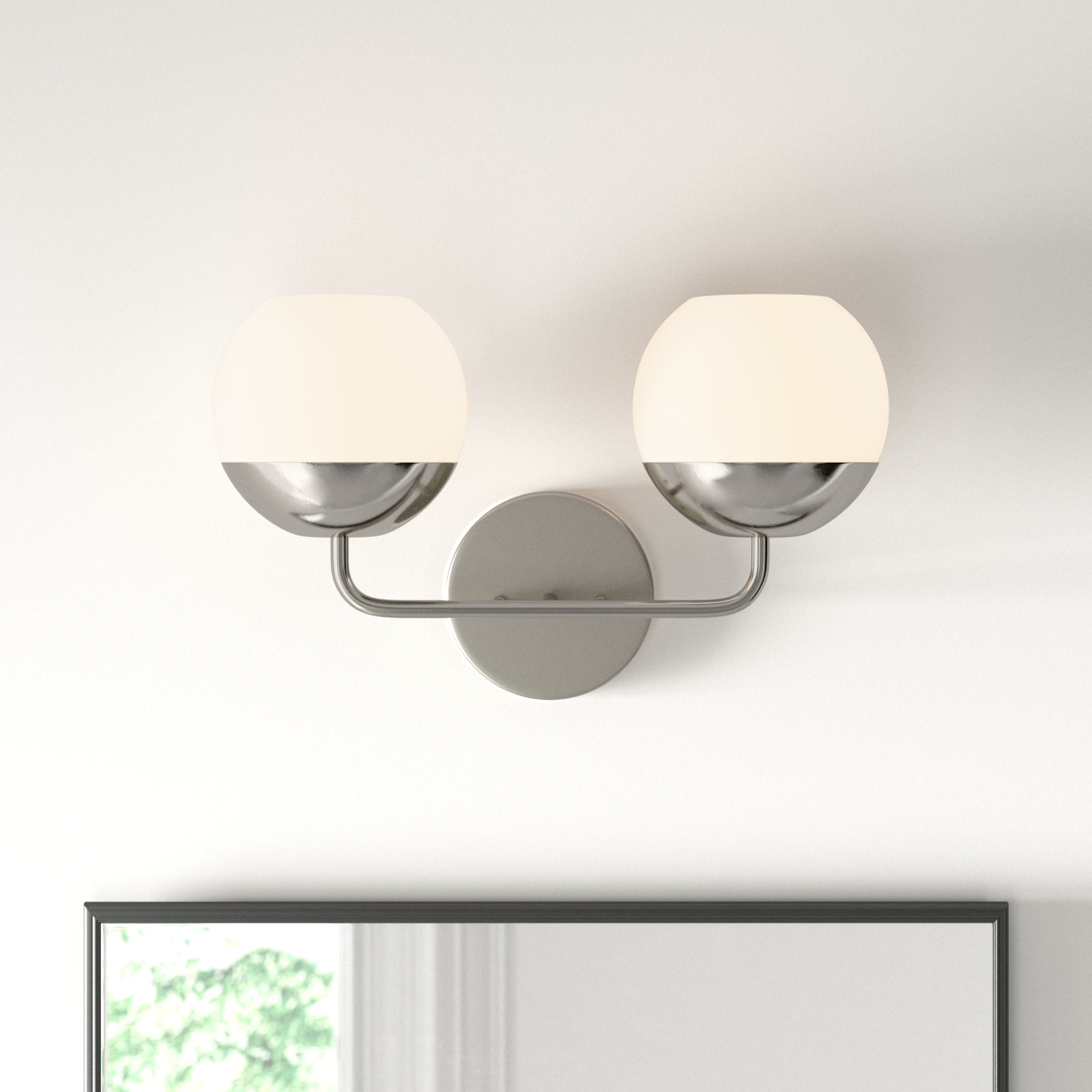 Avoca 2-Light Dimmable Vanity Light, Brushed Nickel